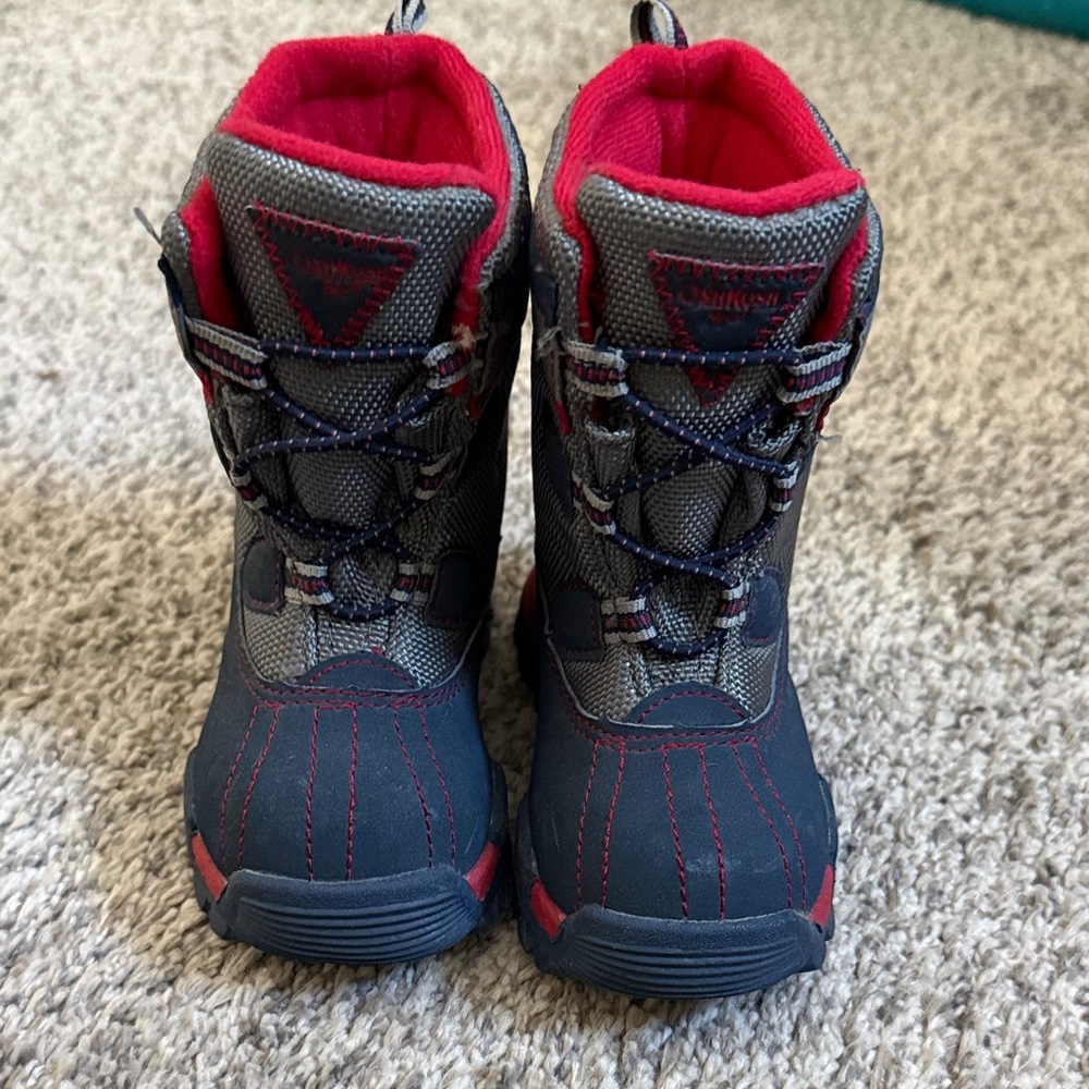 OshKosh B'gosh Gray and Red Kids Boots